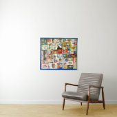 Weihnachts-Collage von Santas und Szenen Wandteppich (Beispiel (Horizontal))