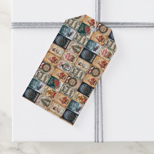 Weihnachts-Collage Weihnachtsgeschenke Tags Geschenkanhänger