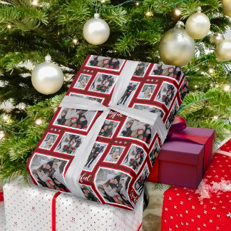 Weihnachts-Collage Wrapping Paper Geschenkpapier