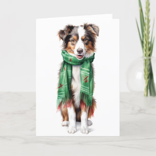 Weihnachts Collie, Border Collie, Australischer Sc Feiertagskarte