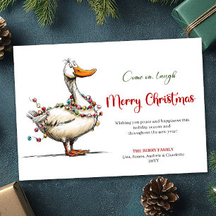 Weihnachts-Comic-Gans-Fantasie-Grußkarte Feiertagskarte