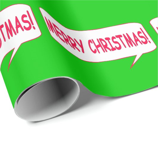 Weihnachts-Comic-Sprechblase Geschenkpapier (Rolleneckpunkt)