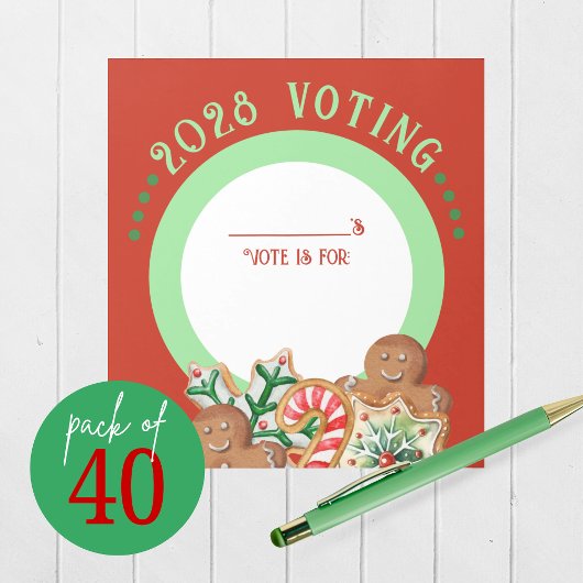 Weihnachts-Cookie Abstimmung Notepad Pack von 40 Notizblock