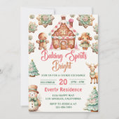 Weihnachts-Cookie-Austausch Backbrillen hell Einladung (Vorderseite)