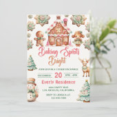 Weihnachts-Cookie-Austausch Backbrillen hell Einladung (Stehend Vorderseite)