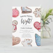 Weihnachts-Cookie-Austausch Backbrillen hell Einladung (Stehend Vorderseite)