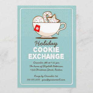 Weihnachts-Cookie-Austausch Feiertag Einladung