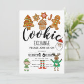 Weihnachts-Cookie Austausch Spendenaktion Party Einladung (Stehend Vorderseite)