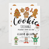 Weihnachts-Cookie Austausch Spendenaktion Party Einladung (Vorne/Hinten)