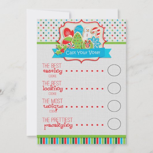Weihnachts-Cookie-Austausch Stimmzettel (Vorderseite)