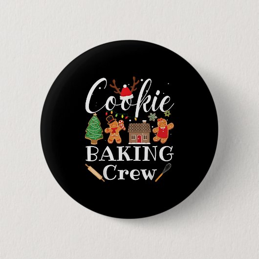 Weihnachts-Cookie Backen Crew Familienbackteam Fu Button (Vorderseite)