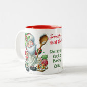 Weihnachts-Cookie Backen Crew - Gnome Koch Zweifarbige Tasse (Vorderseite Links)