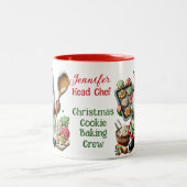 Weihnachts-Cookie Backen Crew - Gnome Koch Zweifarbige Tasse (Mittel)
