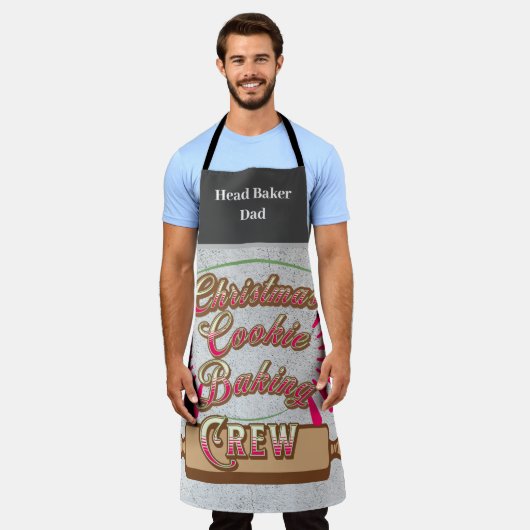Weihnachts-Cookie Backen Crew Individuelle Name Ko Schürze (Getragen)