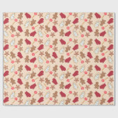 Weihnachts-Cookie Backzeit Pink Wrapping Papier Geschenkpapier (Flach)