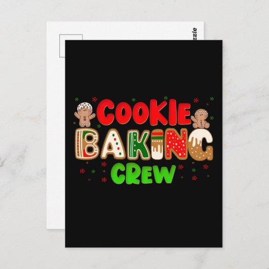 Weihnachts-Cookie Baking Crew Group Matching Xmas Postkarte (Vorne/Hinten)