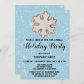 Weihnachts Cookie Company Feiertag Party Blue Snow Einladung (Vorne/Hinten)