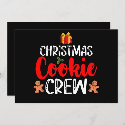 Weihnachts-Cookie Crew Pajamas Weihnachtsfeiertag Einladung (Vorne/Hinten)
