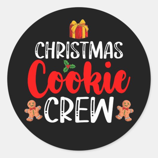 Weihnachts-Cookie Crew Pajamas Weihnachtsfeiertag Runder Aufkleber (Vorderseite)