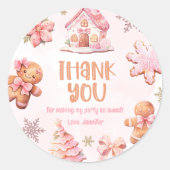 Weihnachts-Cookie Dekoration Party vielen Dank Runder Aufkleber (Vorderseite)