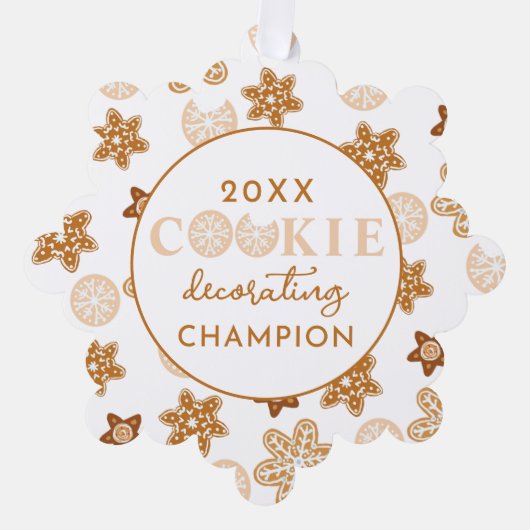 Weihnachts-Cookie-Dekorationspreis Ornament Karte (Vorderseite)