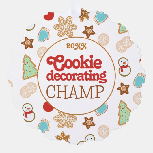 Weihnachts-Cookie-Dekorationspreis Ornament Karte (Vorderseite)