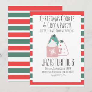 Weihnachts-Cookie-Dekorieren-Kakao-Backen Einladung