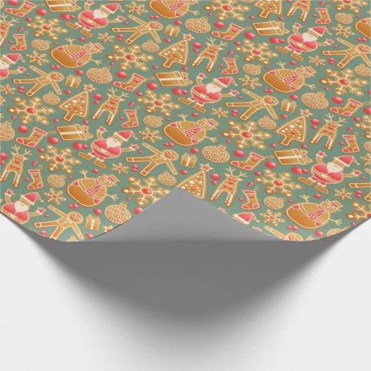 Weihnachts-Cookie-Design Weihnachtswrapping Papier Geschenkpapier (Ecke)