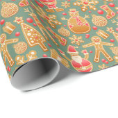 Weihnachts-Cookie-Design Weihnachtswrapping Papier Geschenkpapier (Rolleneckpunkt)