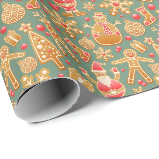 Weihnachts-Cookie-Design Weihnachtswrapping Papier Geschenkpapier (Rolleneckpunkt)