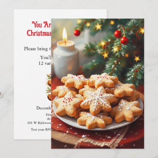 Weihnachts-Cookie-Exchange anpassen Einladung (Vorne/Hinten)