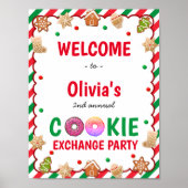 Weihnachts-Cookie-Exchange Begrüßungszeichen Poster (Vorne)