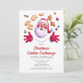 Weihnachts-Cookie-Exchange-Einladungskarte feierli Einladung (Stehend Vorderseite)