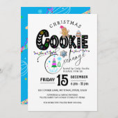 Weihnachts-Cookie Exchange farbenfrohe Feiertage Einladung (Vorne/Hinten)