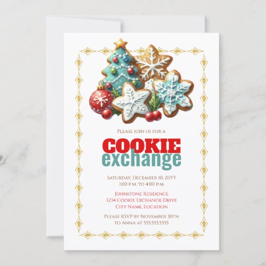 Weihnachts-Cookie-Exchange-Party Einladung (Vorderseite)