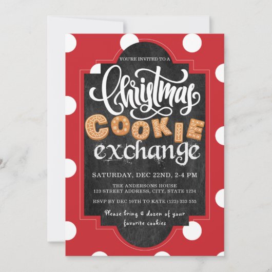 Weihnachts-Cookie-Exchange-Party Einladung (Vorderseite)
