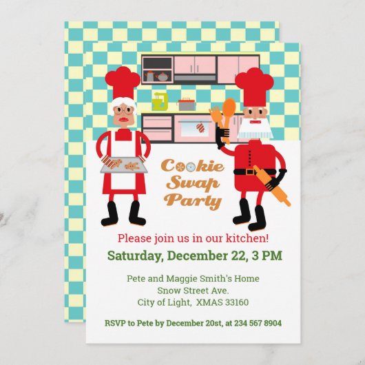 Weihnachts-Cookie-Exchange-Party Einladung (Vorne/Hinten)