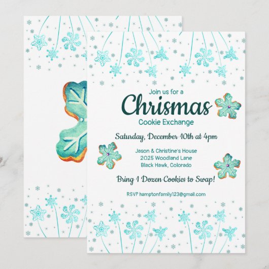Weihnachts-Cookie-Exchange-Party Einladung (Vorne/Hinten)