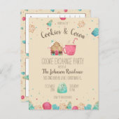 Weihnachts-Cookie-Exchange-Party Einladung Postkarte (Vorne/Hinten)