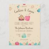 Weihnachts-Cookie-Exchange-Party Einladung Postkarte (Vorderseite)