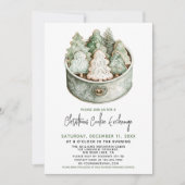 Weihnachts-Cookie-Exchange-Party Eleganter Grüner Einladung (Vorderseite)