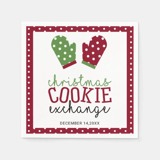 Weihnachts-Cookie Exchange Party Feiertage Oven Mi Serviette (Vorderseite)