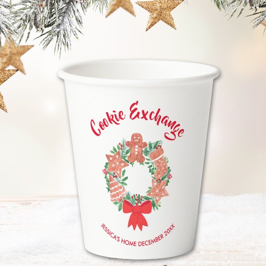 Weihnachts-Cookie-Exchange-Party Pappbecher