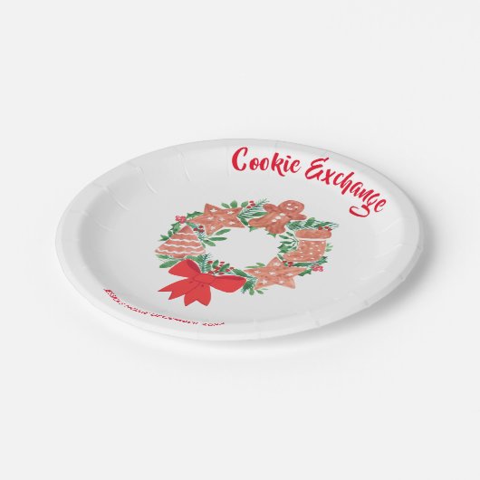 Weihnachts-Cookie-Exchange-Party Pappteller (Schrägansicht)