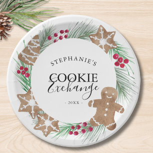 Weihnachts-Cookie-Exchange-Party Pappteller