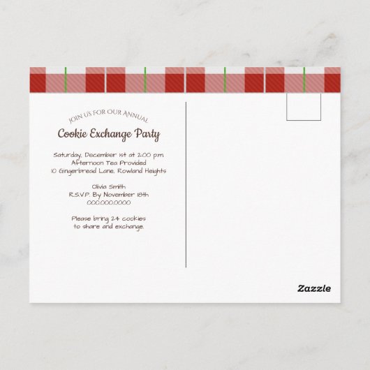 Weihnachts-Cookie-Exchange-Party Postkarte (Rückseite)