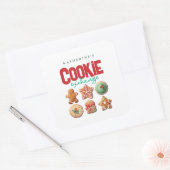 Weihnachts-Cookie-Exchange-Party Quadratischer Aufkleber (Umschlag)