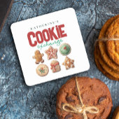 Weihnachts-Cookie-Exchange-Party Rechteckiger Pappuntersetzer