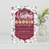 Weihnachts-Cookie Exchange Party Wasserfarbe Elega Einladung (Stehend Vorderseite)