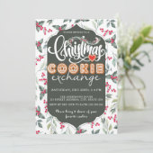 Weihnachts-Cookie Exchange Party Wasserfarbe Grün Einladung (Stehend Vorderseite)